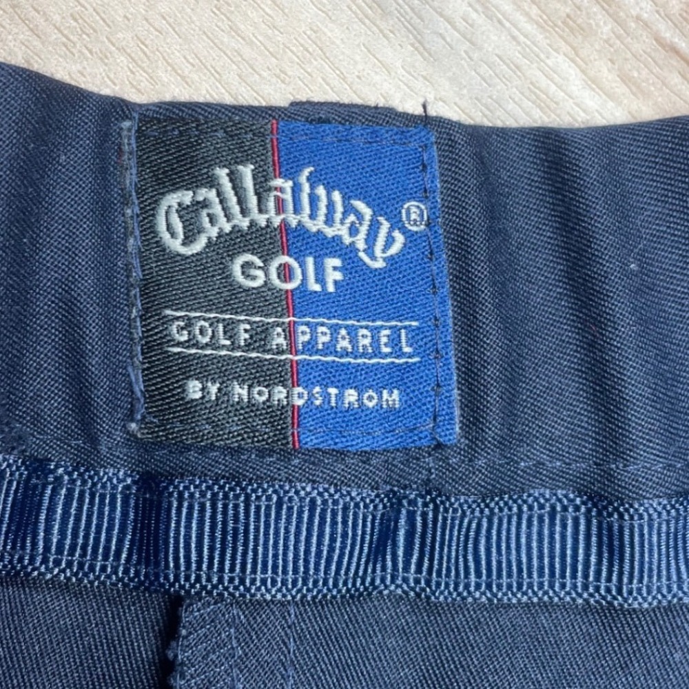 Callaway Golf Nordstrom Navy Blue Pleated Microfiber Shorts Women 12 Made in USA - Picture 2 of 9